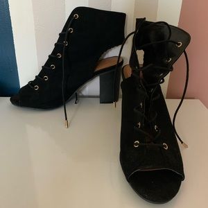 Sexy Lace-up Peep-toe Booties (NWT)
